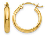 Small Hoop Earrings in 14K Yellow Gold 1/2 Inch (2.75 mm)